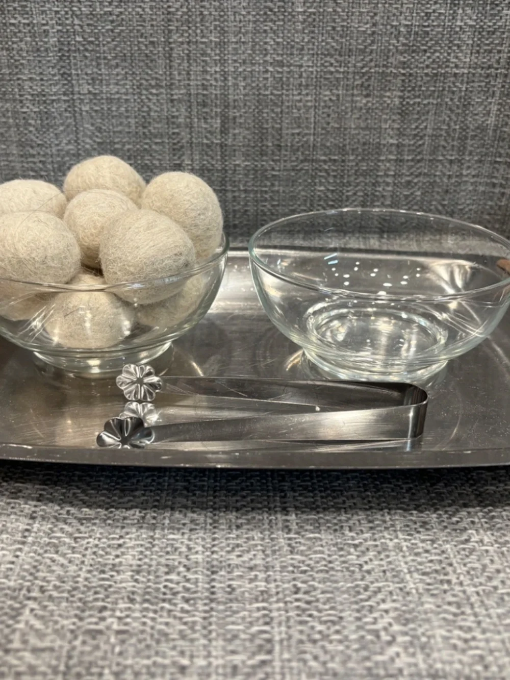 practice life tonging felt craft poms with glass bowls by idlewild montessori